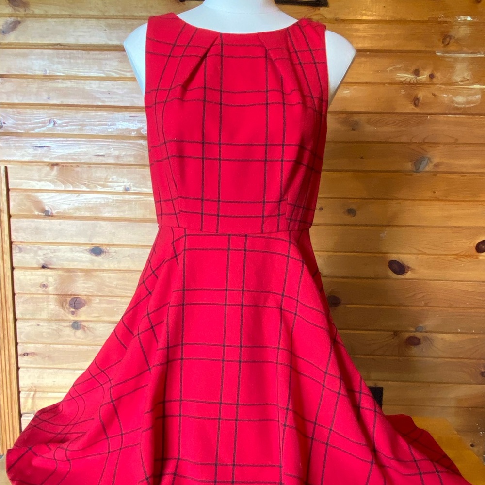 Elle Vibrant Red Plaid Dress